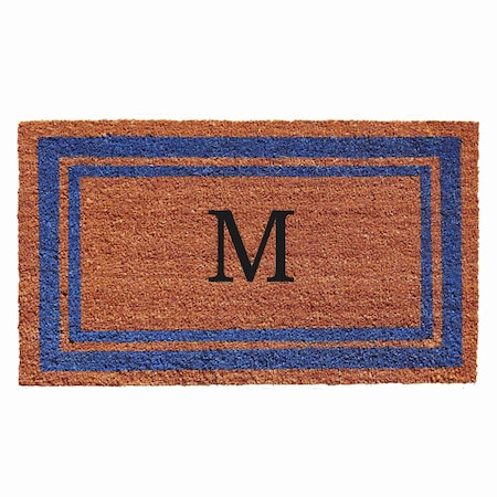 Calloway Mills Monogram Door Mat, Natural, Blue, 18 in W x 30 in L 152971830M